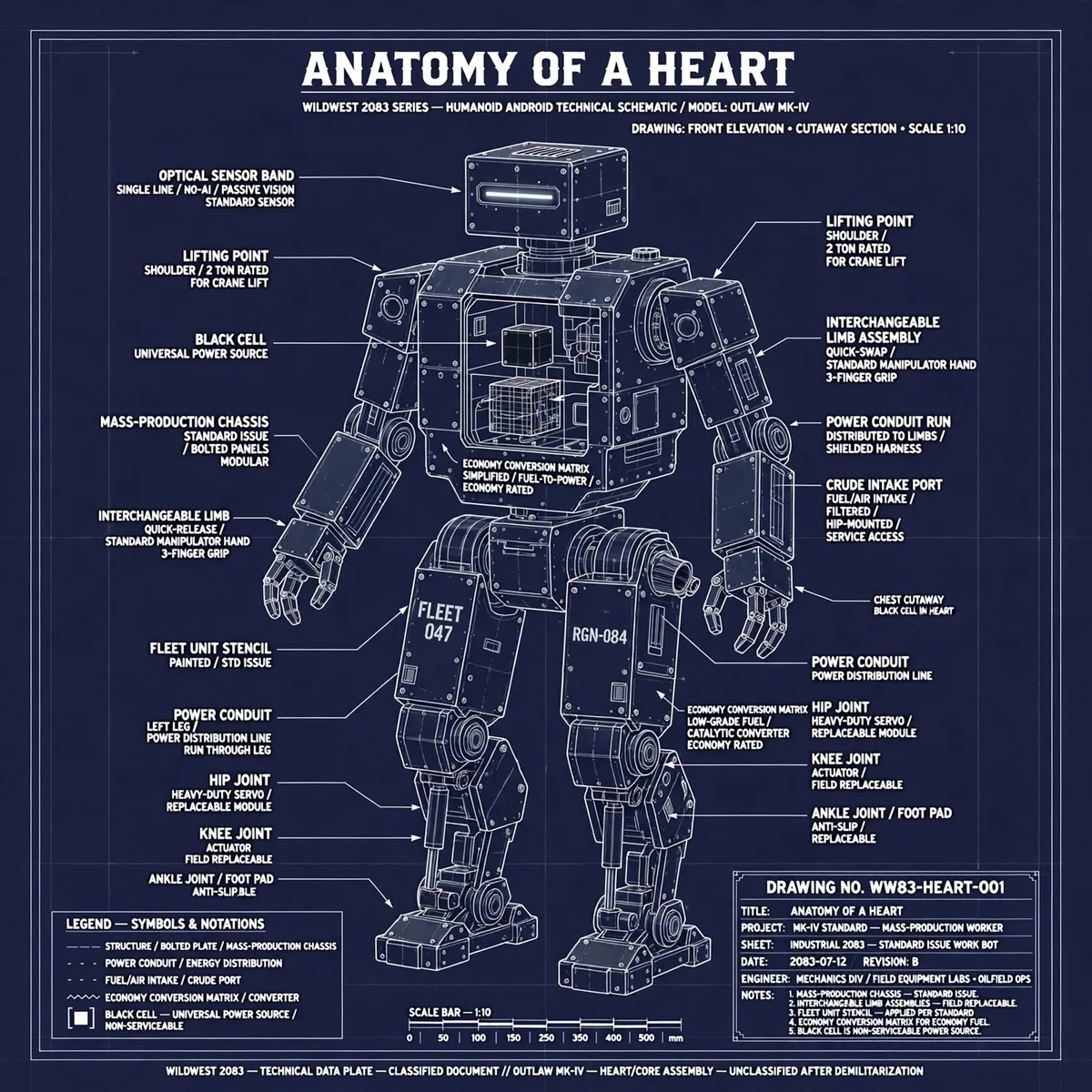 Blueprint plate: MK-IV Standard mass-production worker android